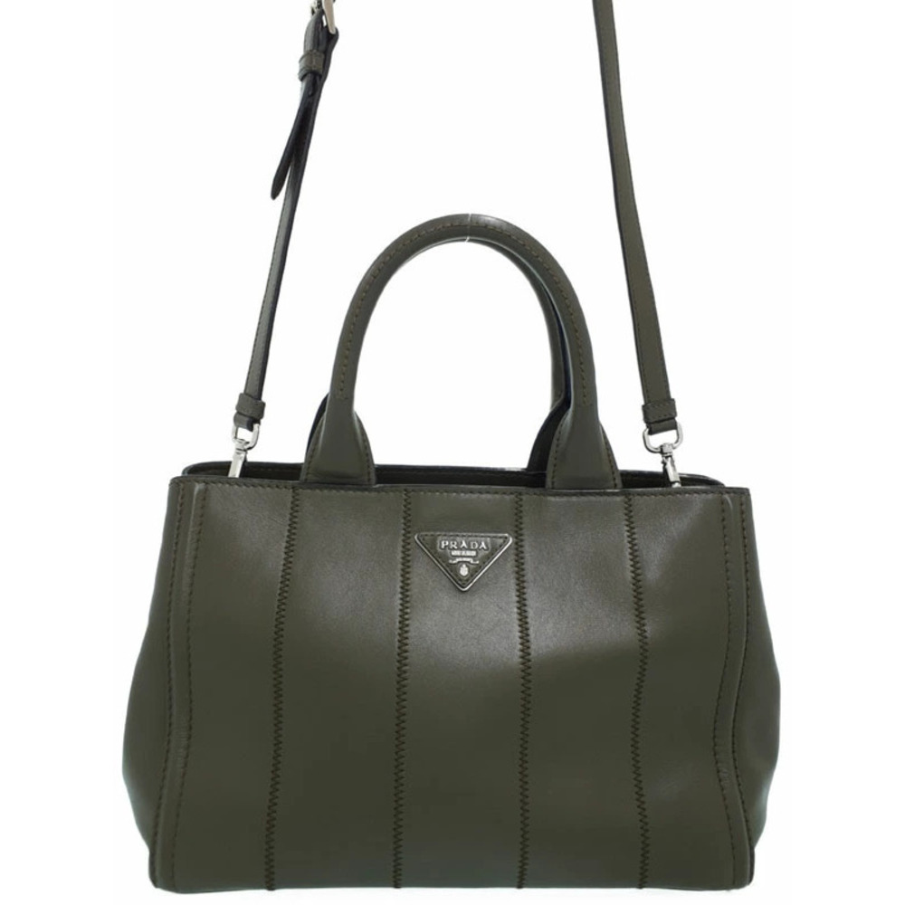 Prada Soft Calf Leather Argilla Tote olive green - Picture 1 of 9